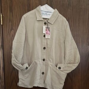 Stylish Tan Button Down Shirt/Jacket